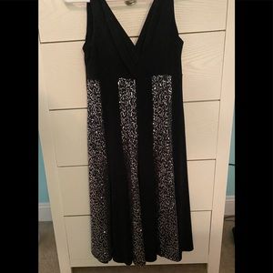 Glamour Size 8 Black & Silver Sequined Cocktail Dress- Brand New with Tags